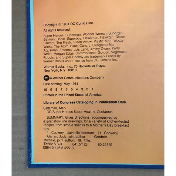 DC Super Heroes Super Healthy Cookbook Publisher Misprint Anomaly Vintage Gift - Picture 4 of 13